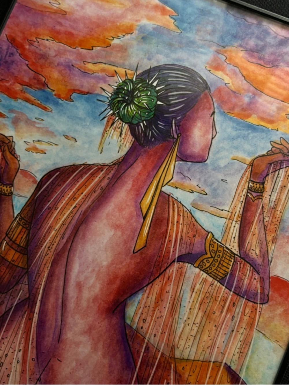 Sunset Muse Watercolor - Unbranded Purple & Orange Home Art - Picture 6 of 6